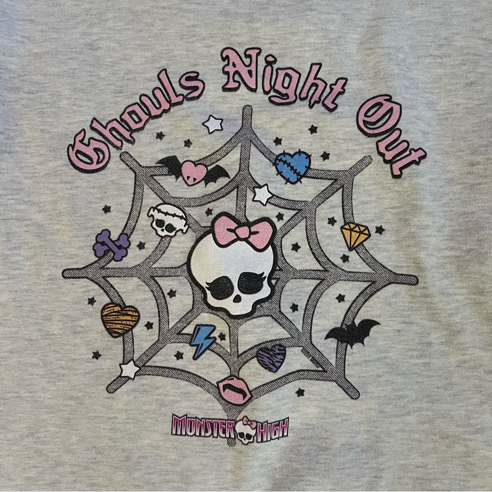 Monster High Color Ghouls Night Out Spiderweb Sweatshirt. Size Medium - Picture 3 of 7